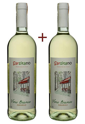 набор вина sarsitano vino bianco amabile белое полусладкое 0.75 (набор 2 х 0.75 л)