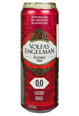 пиво volfas engelman vishneu kriek вишневое б/а ж/б 0.568 л