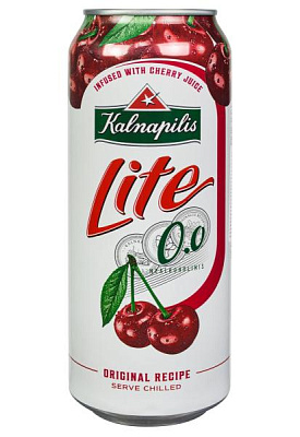 пиво kalnapilis lite cherry б/а ж/б 0.5 л