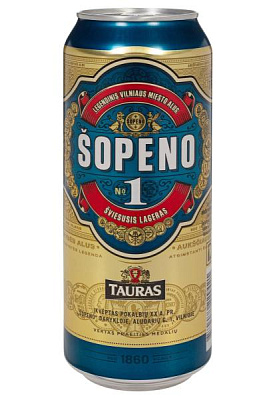 пиво tauras sopeno 1 5% ж/б 0.5 л